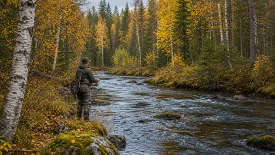 Stilla fjälltjärn i gryning