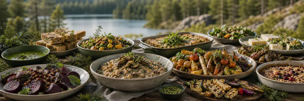 Grön buffé, vegetariska rätter