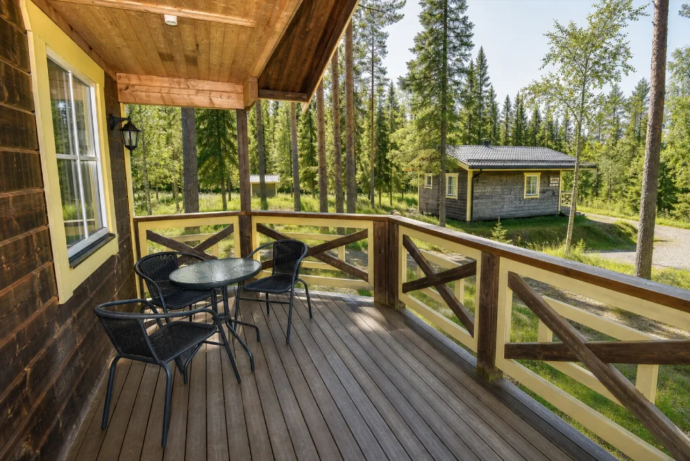 Minivilla, fullt utrustad villa, kvällsljus